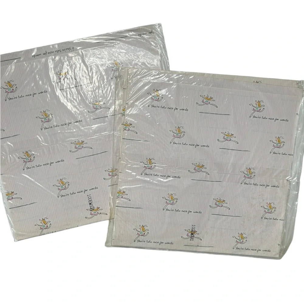 Vintage Gift Wrap Hallmark Lite Square Set of 2 (4 sheets total) Ballerinas NEW
